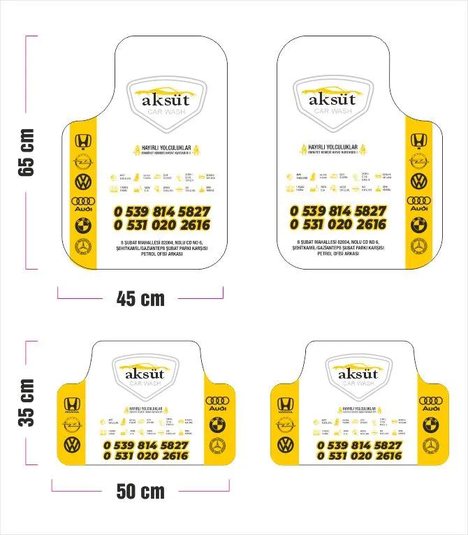 1000 Özel Şekil 2 Renk Oto Paspas