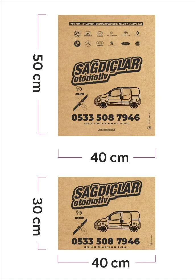 10000 Kraft Kağıt İkili Set Tek Renk Oto Paspas