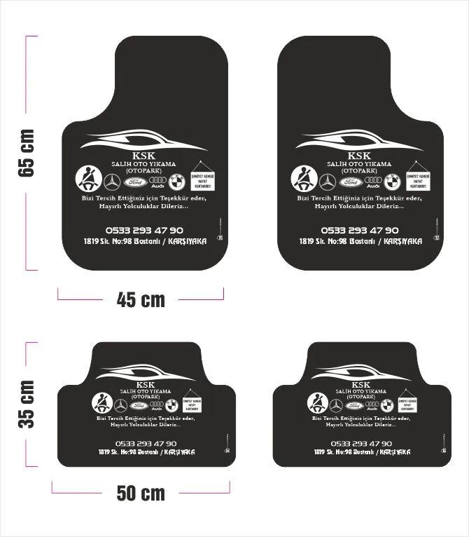 2500 Özel Şekil Siyah Zemin Tek Renk Oto Paspas