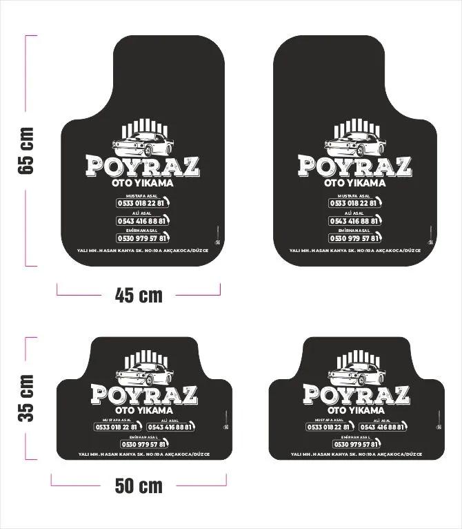 5000 Özel Şekil Siyah Zemin Tek Renk Oto Paspas