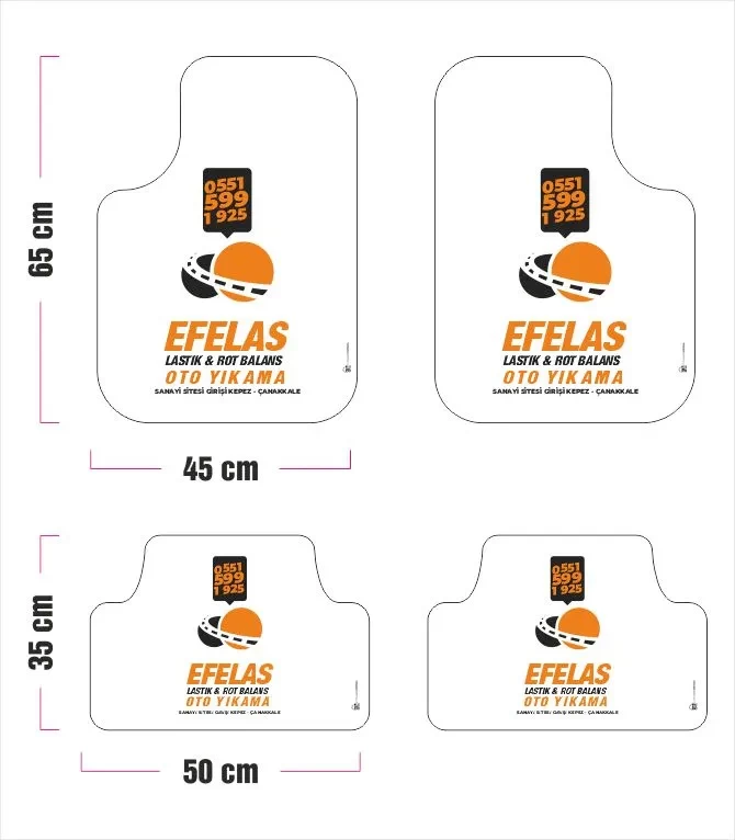 1000 Özel Şekil 2 Renk Oto Paspas