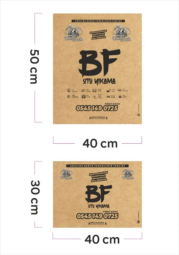 5000 Kraft Kağıt İkili Set Tek Renk Oto Paspas