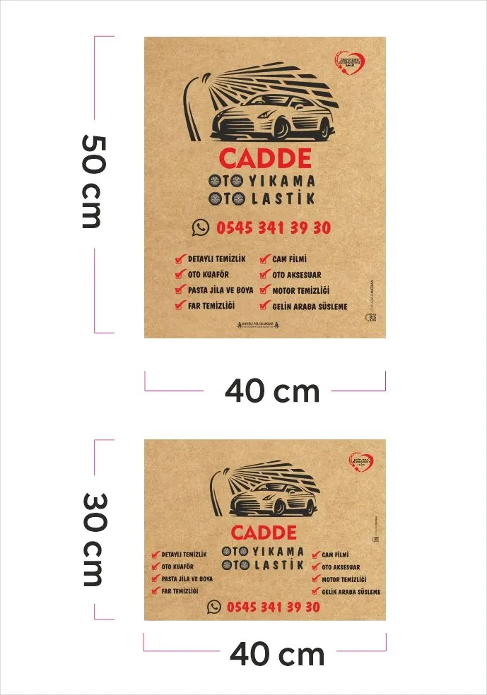 1000 Kraft Kağıt İkili Set 2 Renk Oto Paspas