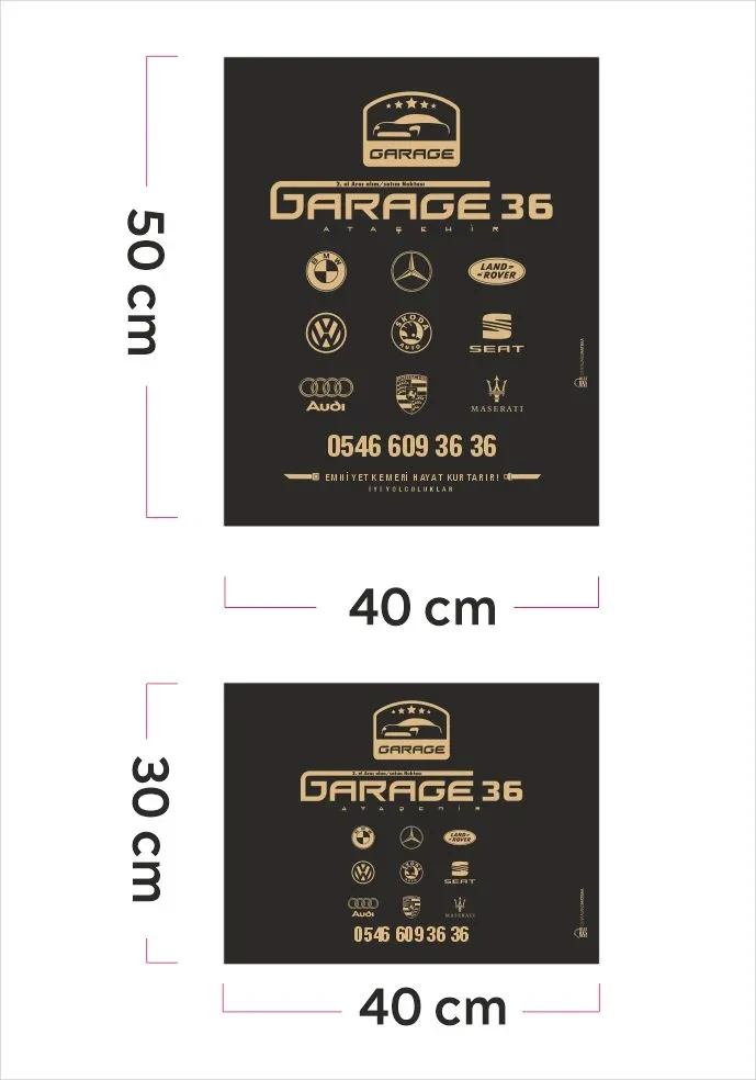 2500 Kraft Kağıt İkili Set Siyah Zemin Tek Renk Oto Paspas
