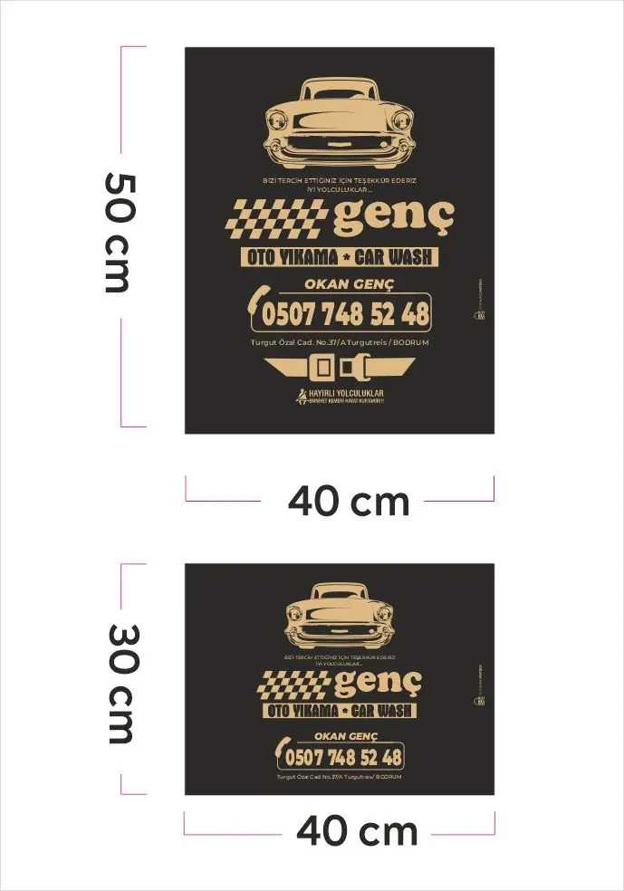 5000 Kraft Kağıt İkili Set Siyah Zemin Tek Renk Oto Paspas